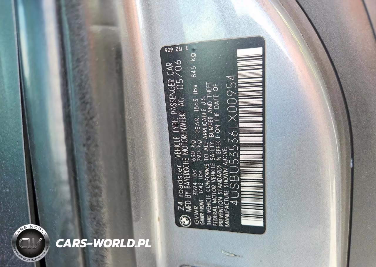 2006 BMW Z4 3.0Si VIN:4USBU53536LX00954 - 12