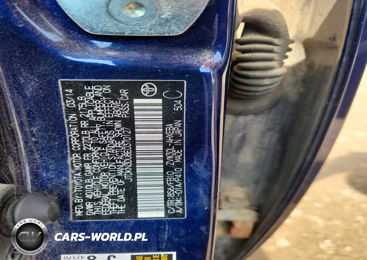 2014 Toyota Prius VIN:JTDKN3DU8E0370127 - 12