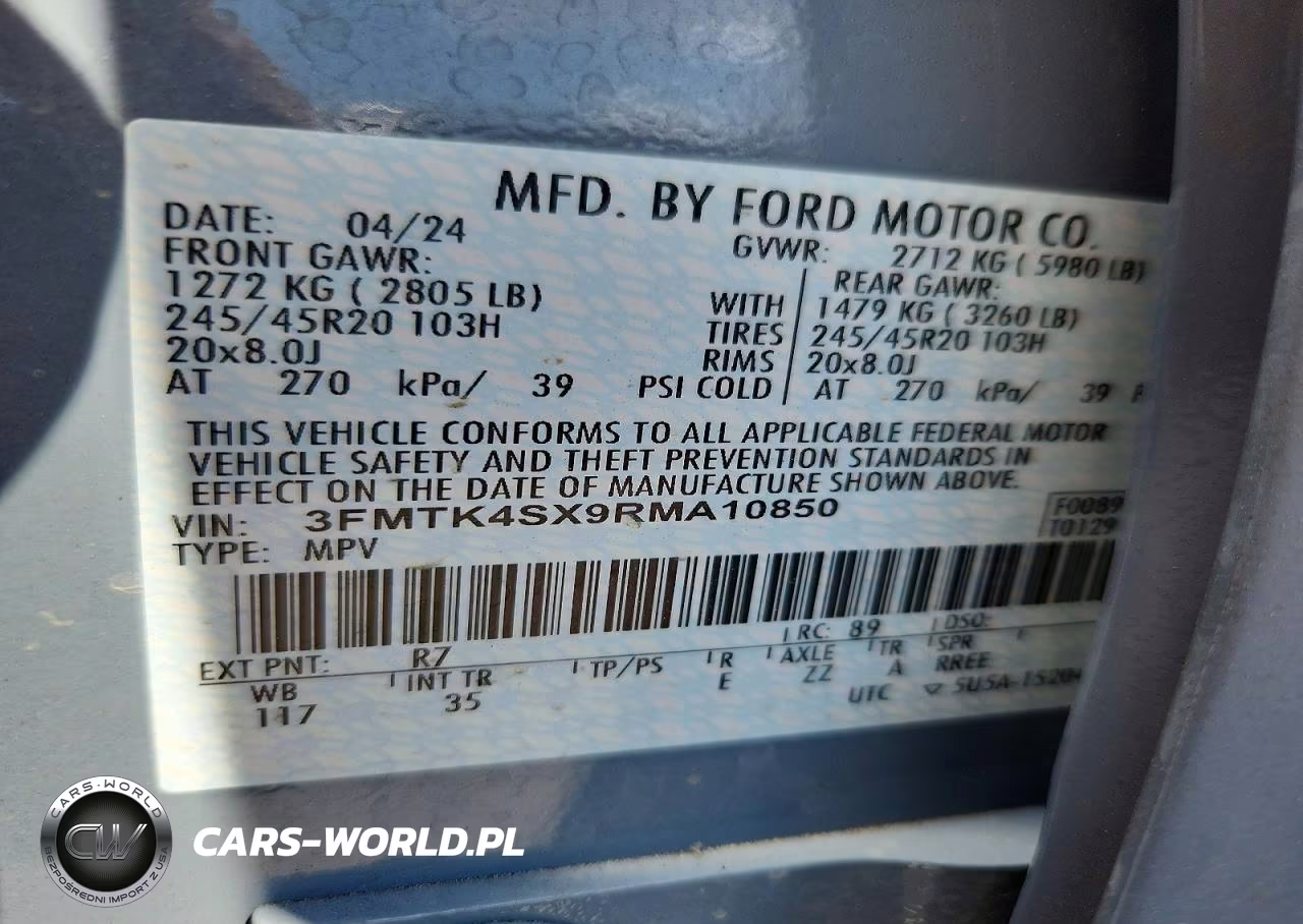 2024 Ford Mustang Mach-E Gt VIN:3FMTK4SX9RMA10850 - 12