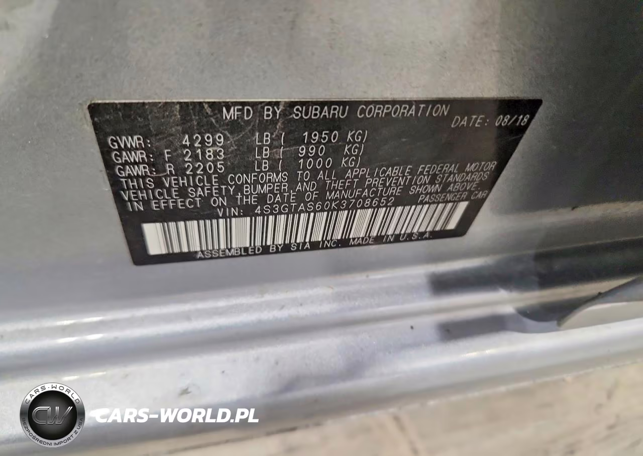 2019 Subaru Impreza Limited VIN:4S3GTAS60K3708652 - 13