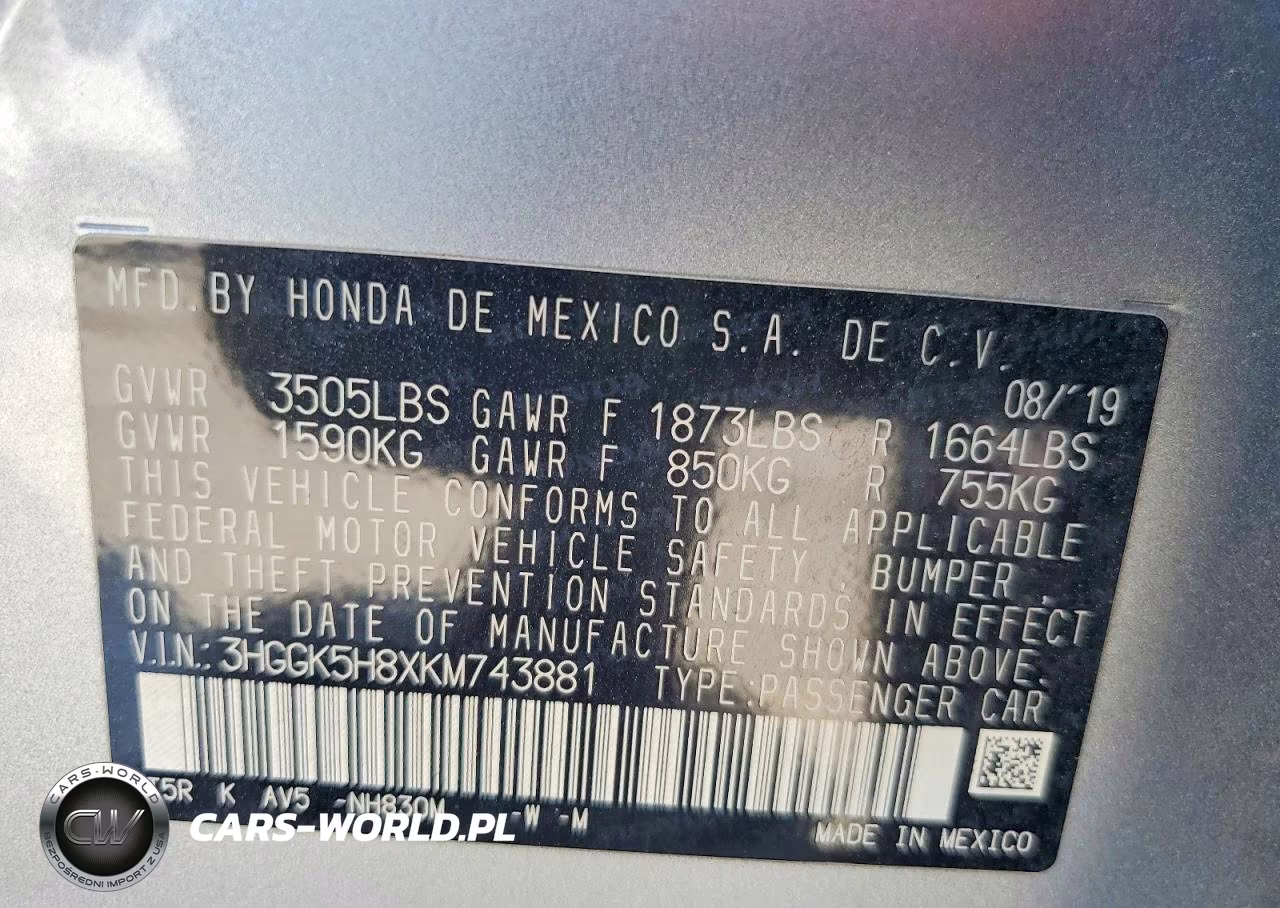 2019 Honda Fit Ex VIN:3HGGK5H8XKM743881 - 13