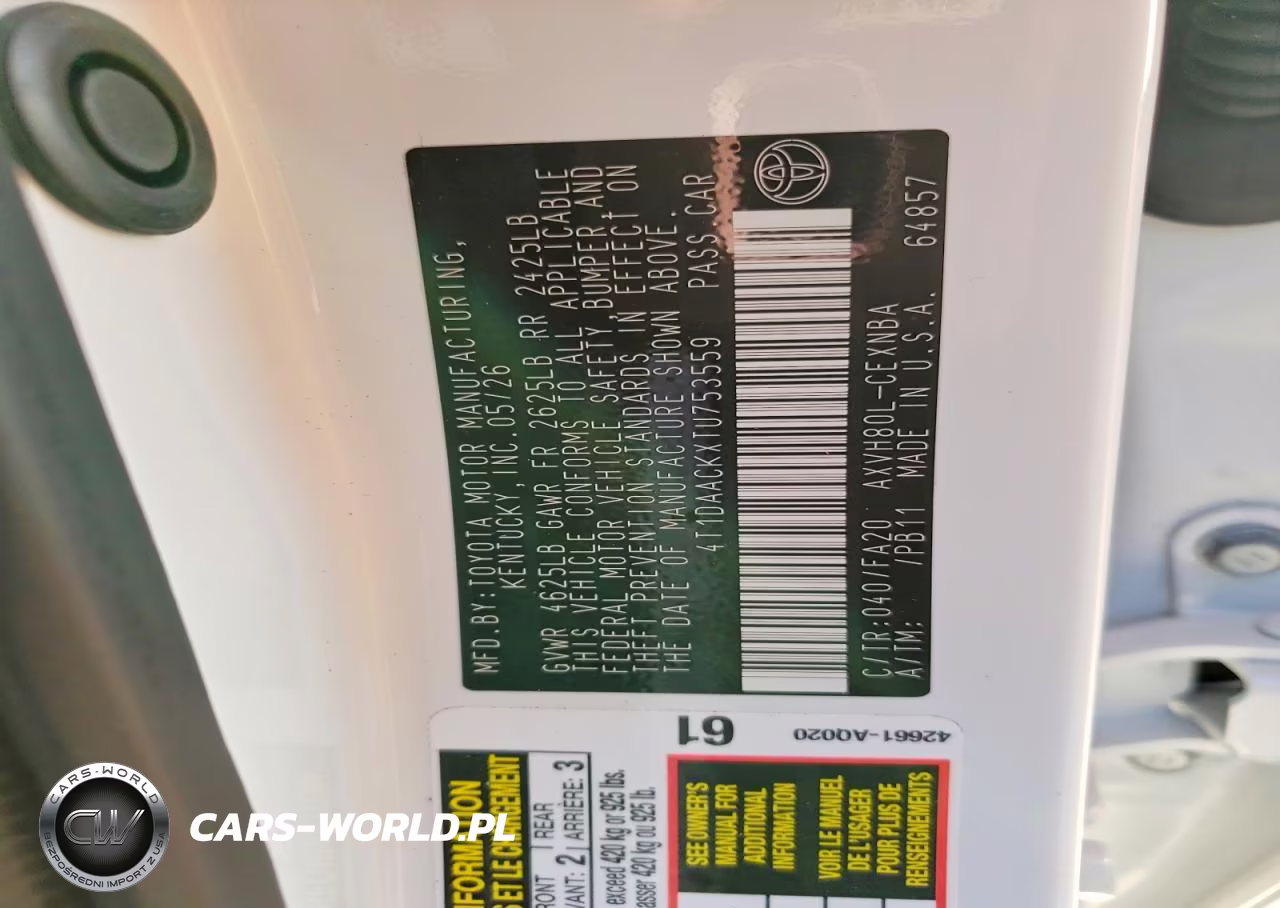 2026 Toyota Camry Le VIN:4T1DAACKXTU753559 - 13