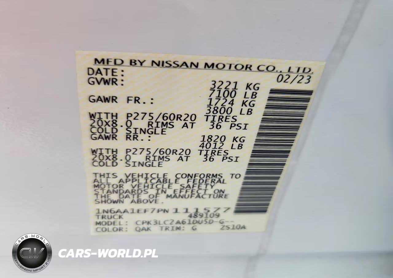 2023 Nissan Titan Sv VIN:1N6AA1EF7PN111577 - 12