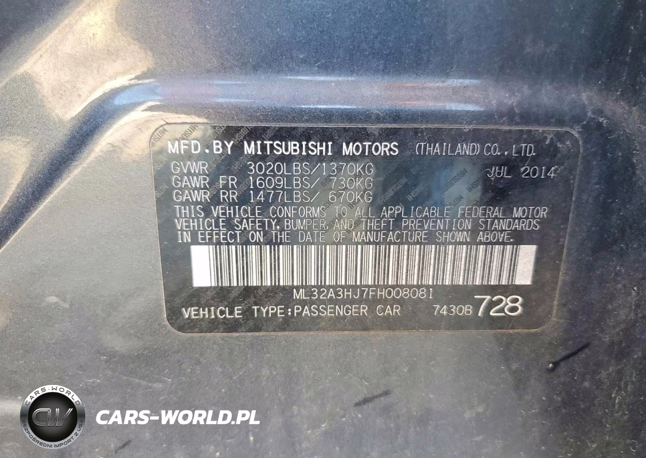 2015 Mitsubishi Mirage De VIN:ML32A3HJ7FH008081 - 12
