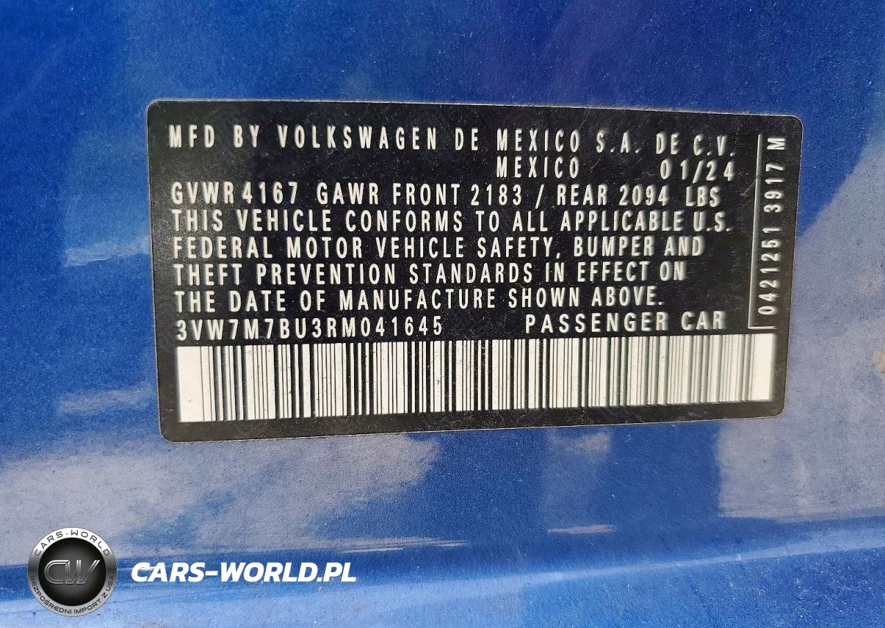2024 Volkswagen Jetta Se VIN:3VW7M7BU3RM041645 - 13