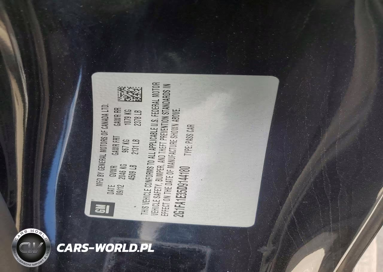 2013 Chevrolet Camaro Ls VIN:2G1FA1E35D9144180 - 12