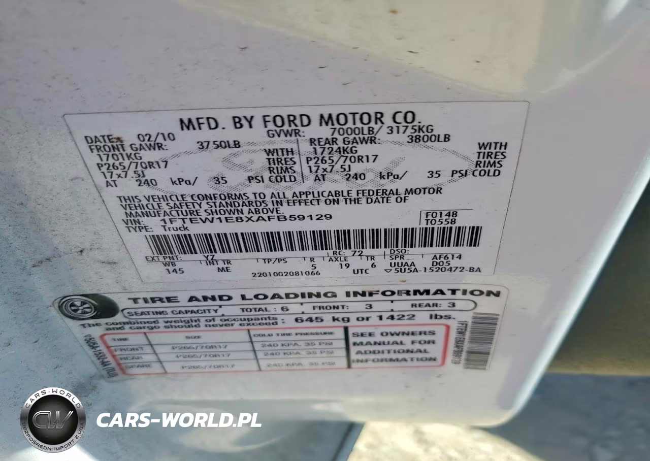 2010 Ford F150 Supercrew VIN:1FTEW1E8XAFB59129 - 12