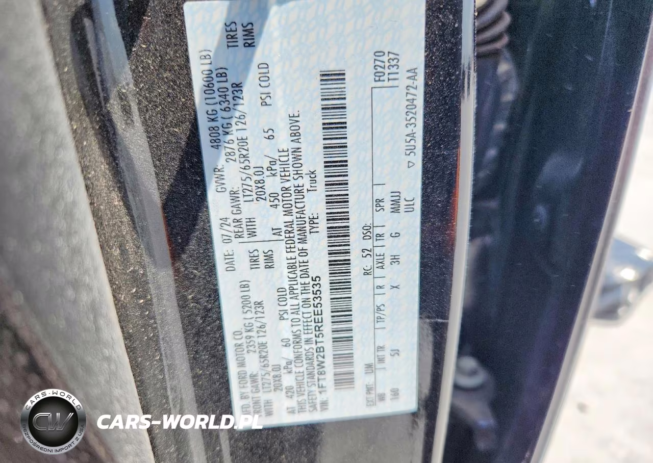 2024 Ford F250 Super Duty VIN:1FT8W2BT5REE53535 - 12