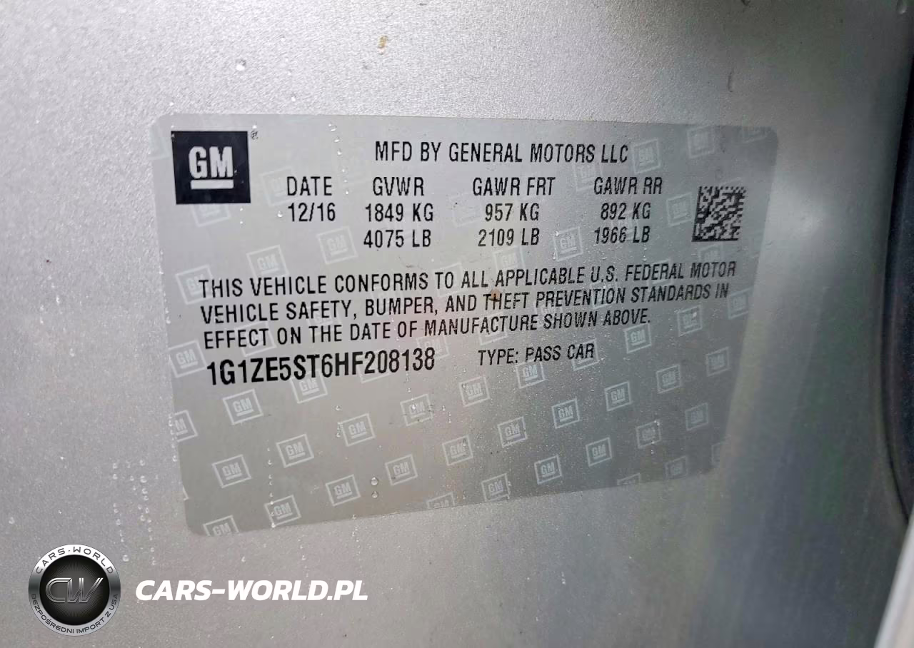 2017 Chevrolet Malibu Lt VIN:1G1ZE5ST6HF208138 - 12