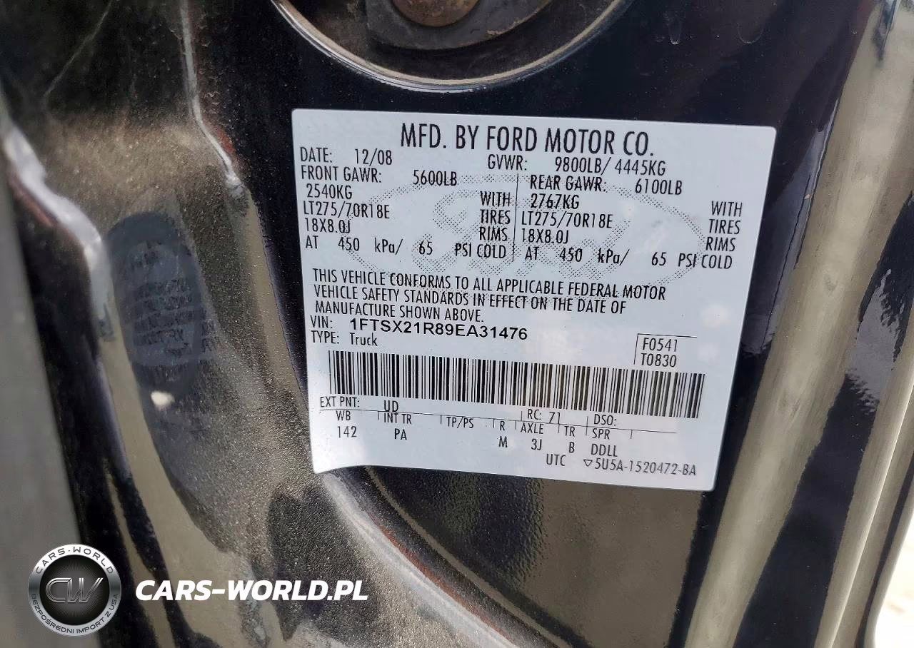 2009 Ford F250 VIN:1FTSX21R89EA31476 - 12