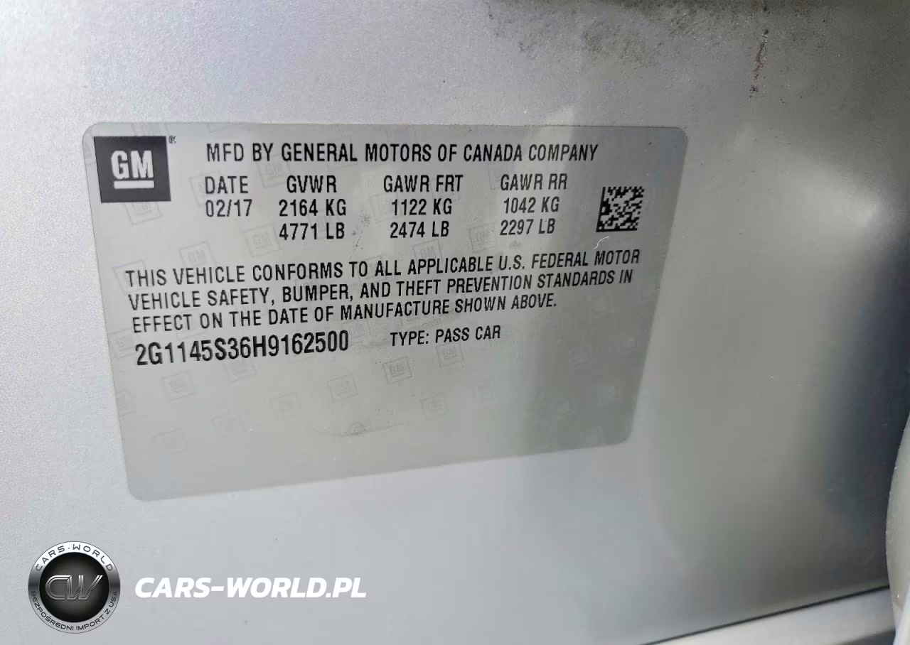 2017 Chevrolet Impala VIN:2G1145S36H9162500 - 12