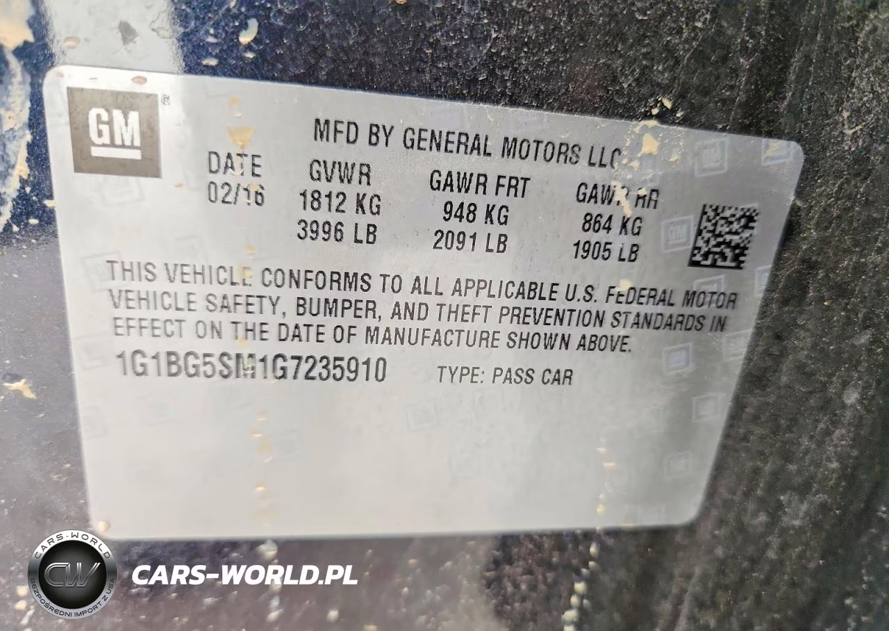 2016 Chevrolet Cruze Premier VIN:1G1BG5SM1G7235910 - 12