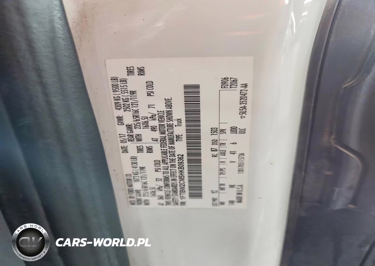 2017 Ford Transit T-350 Delivery Van VIN:1FTBW2CM5HKB09362 - 12