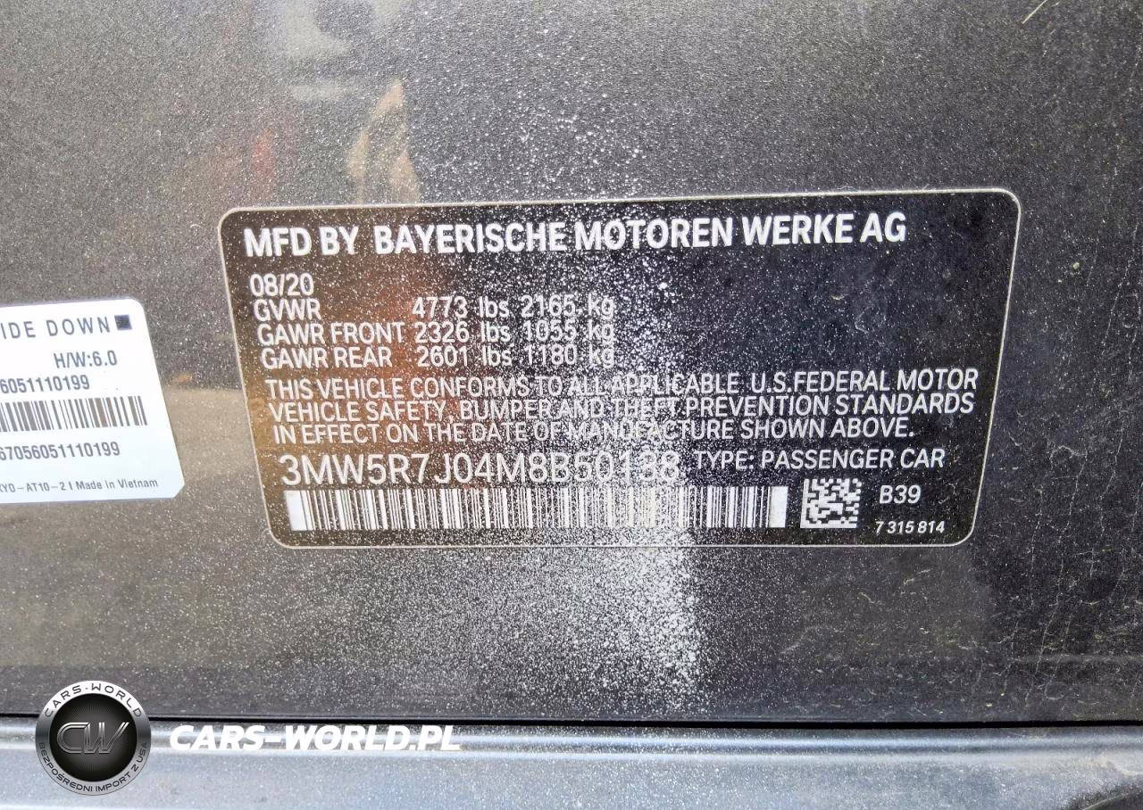 2021 BMW 330Xi VIN:3MW5R7J04M8B50138 - 12