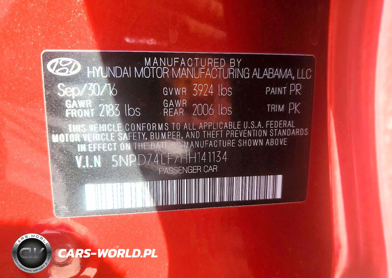 2017 Hyundai Elantra Se VIN:5NPD74LF7HH141134 - 13