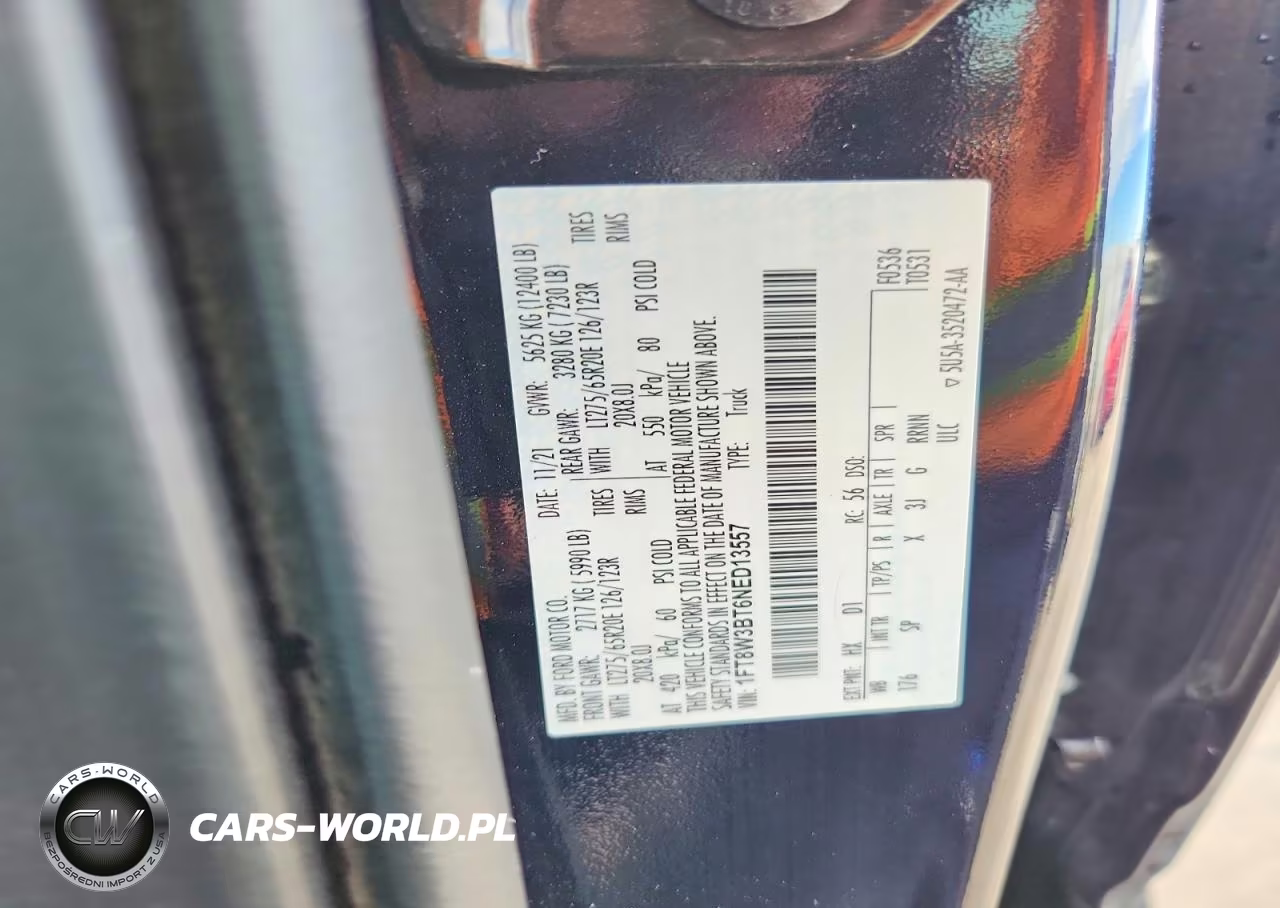 2022 Ford F350 Super Duty VIN:1FT8W3BT6NED13557 - 13