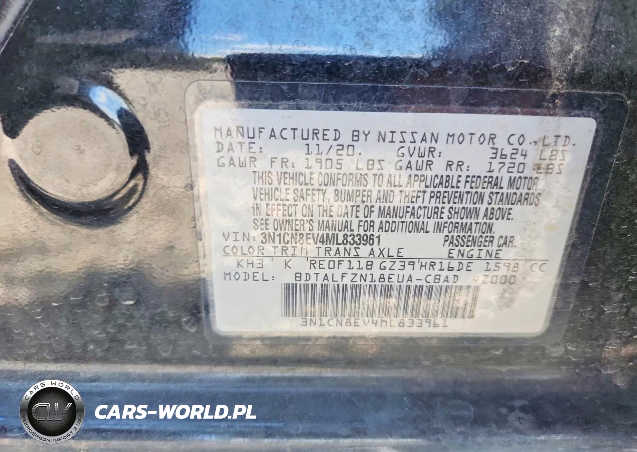 2021 Nissan Versa Sv VIN:3N1CN8EV4ML833961 - 12