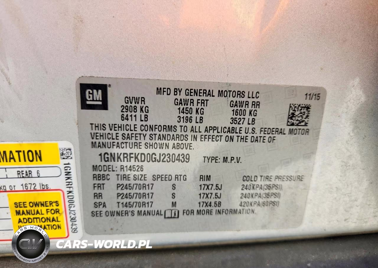 2016 Chevrolet Traverse Ls VIN:1GNKRFKD0GJ230439 - 13