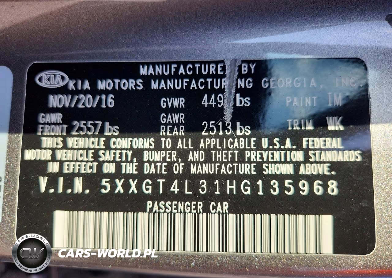 2017 Kia Optima Lx VIN:5XXGT4L31HG135968 - 12