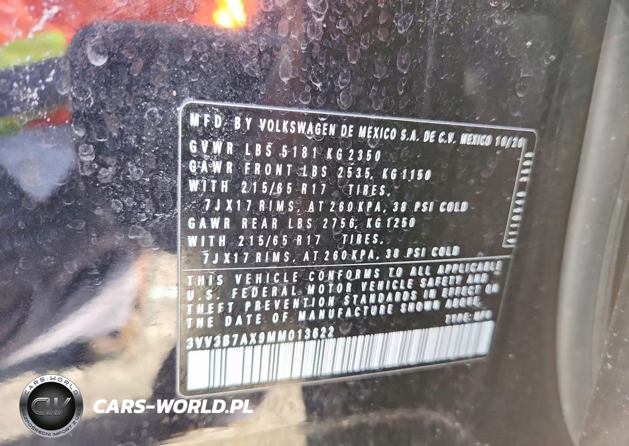 2021 Volkswagen Tiguan Se VIN:3VV3B7AX9MM013622 - 13