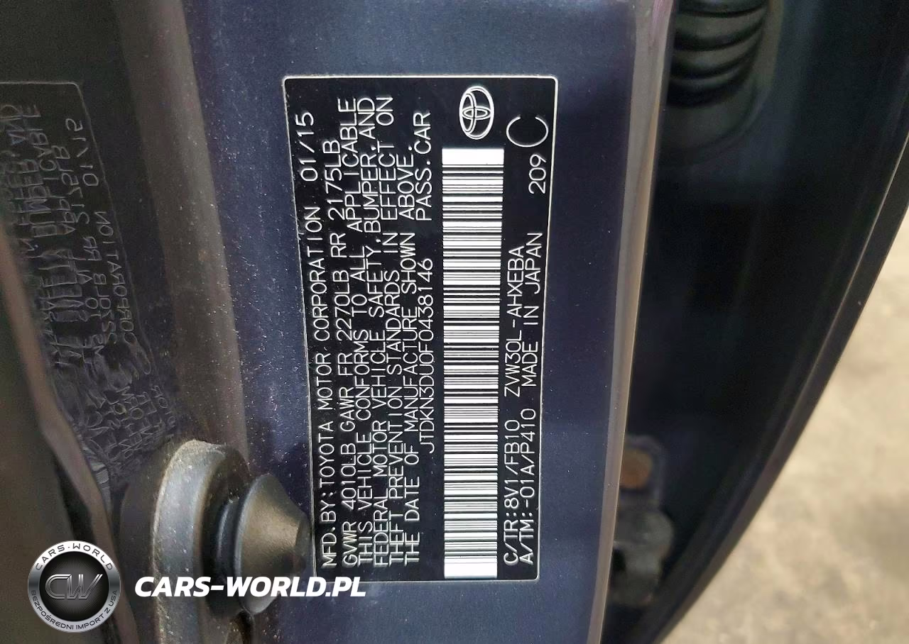 2015 Toyota Prius Two VIN:JTDKN3DU0F0438146 - 12