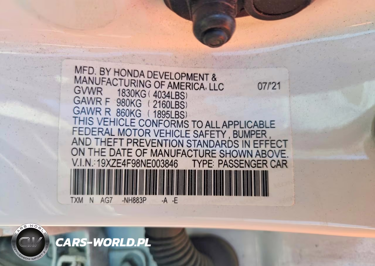2022 Honda Insight Touring VIN:19XZE4F98NE003846 - 12