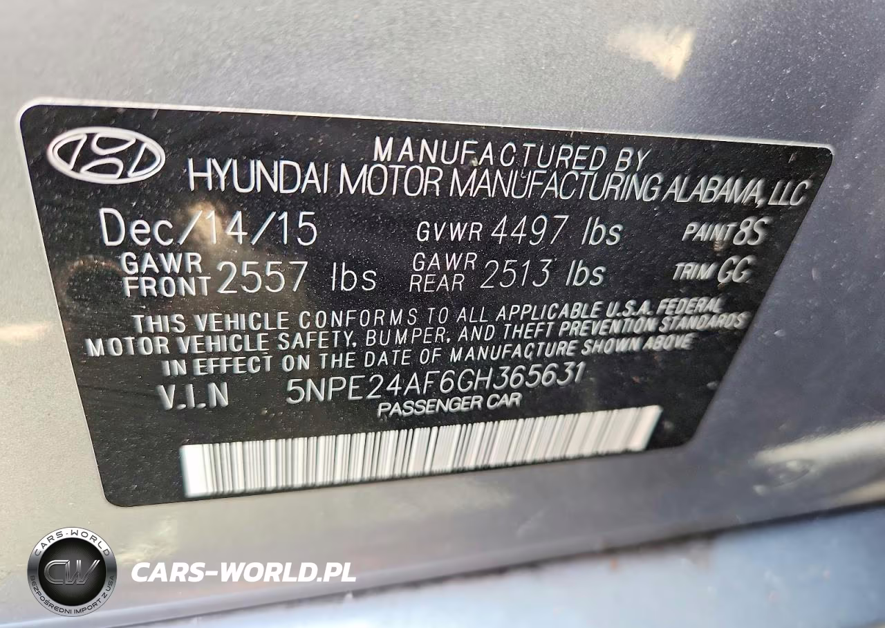 2016 Hyundai Sonata Se VIN:5NPE24AF6GH365631 - 12