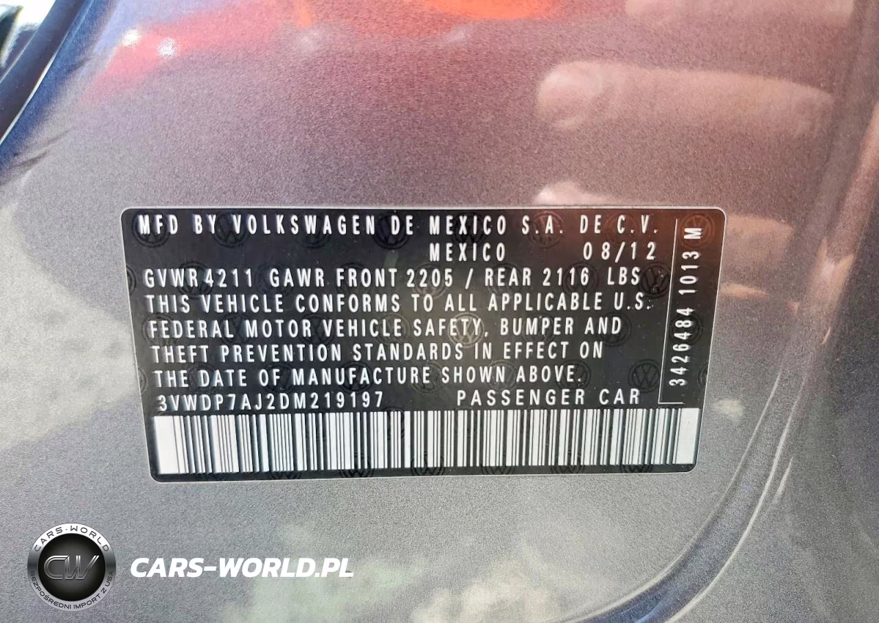 2013 Volkswagen Jetta Se VIN:3VWDP7AJ2DM219197 - 12