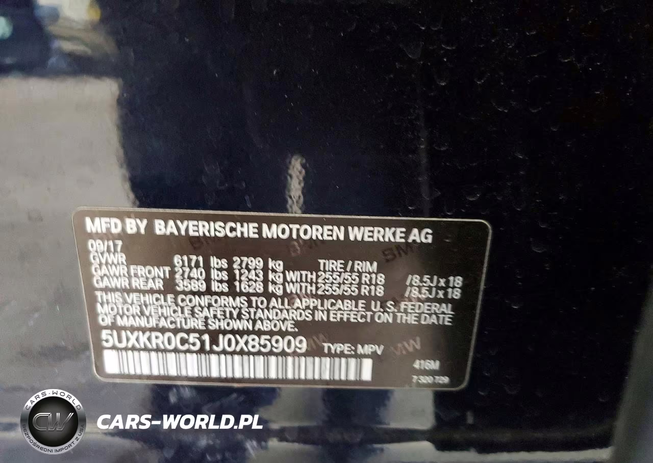 2018 BMW X5 xDrive35I VIN:5UXKR0C51J0X85909 - 14