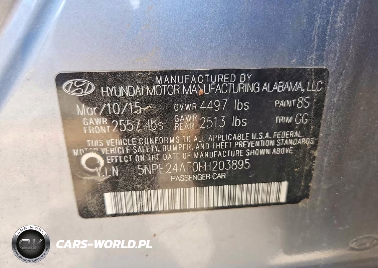 2015 Hyundai Sonata Se VIN:5NPE24AF0FH203895 - 13