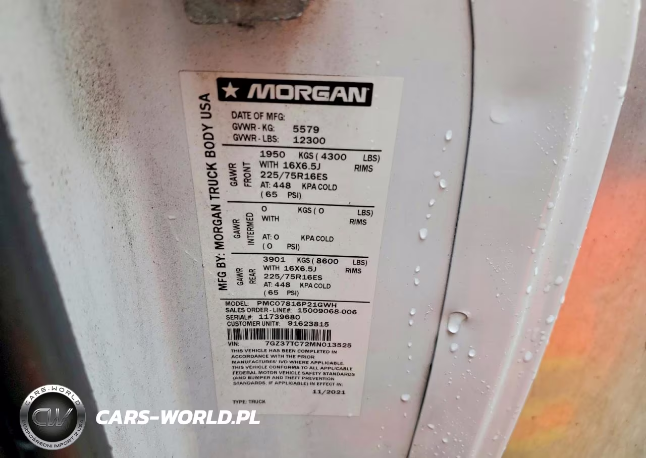 2021 GMC Savana Box Truck VIN:7GZ37TC72MN013525 - 13