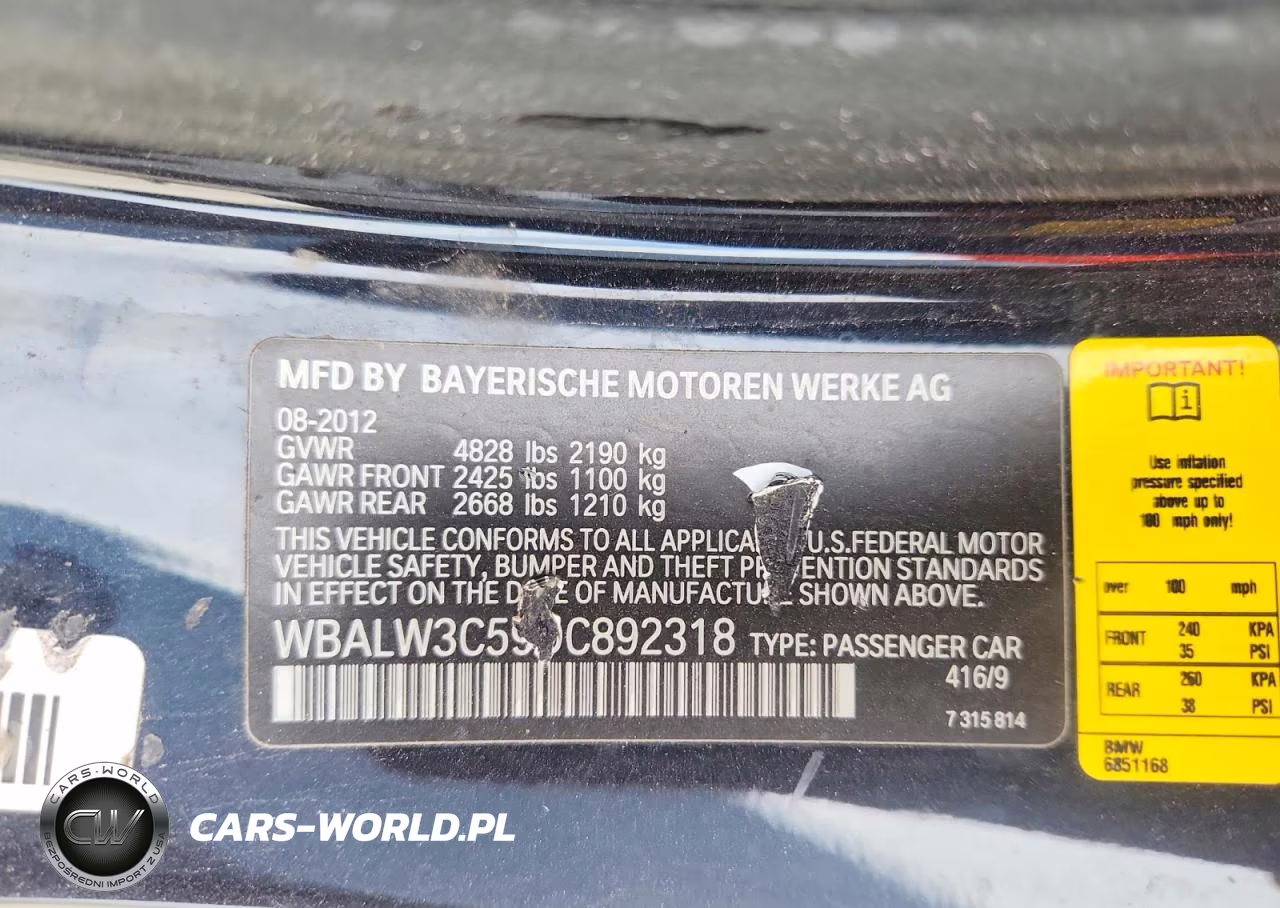2013 BMW 640 I VIN:WBALW3C59DC892318 - 12