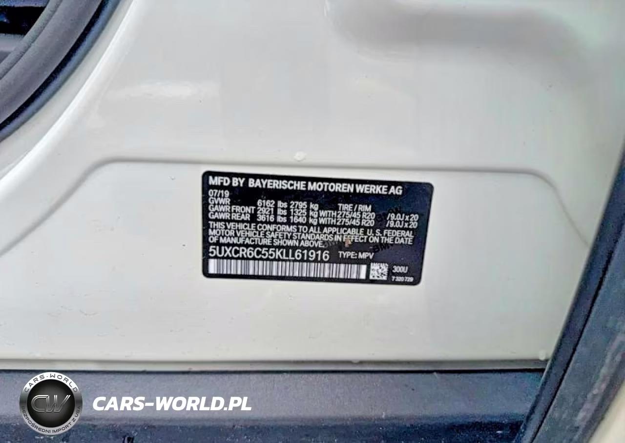 2019 BMW X5 xDrive40I VIN:5UXCR6C55KLL61916 - 10