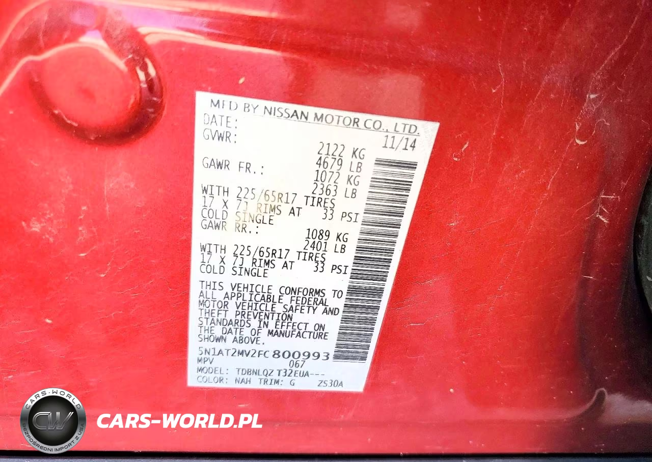 2015 Nissan Rogue Sv VIN:5N1AT2MV2FC800993 - 13