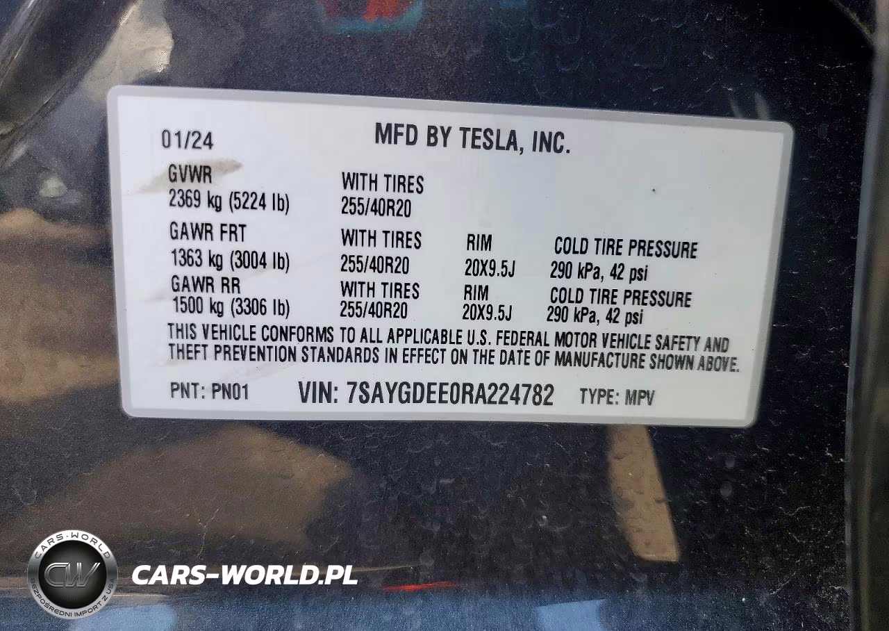 2024 Tesla Model Y VIN:7SAYGDEE0RA224782 - 12
