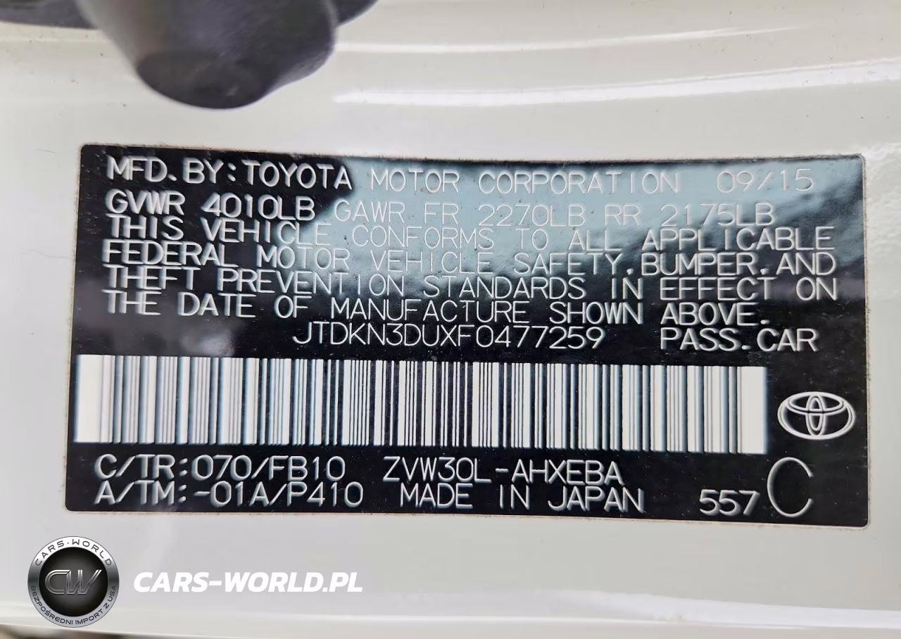 2015 Toyota Prius Two VIN:JTDKN3DUXF0477259 - 12