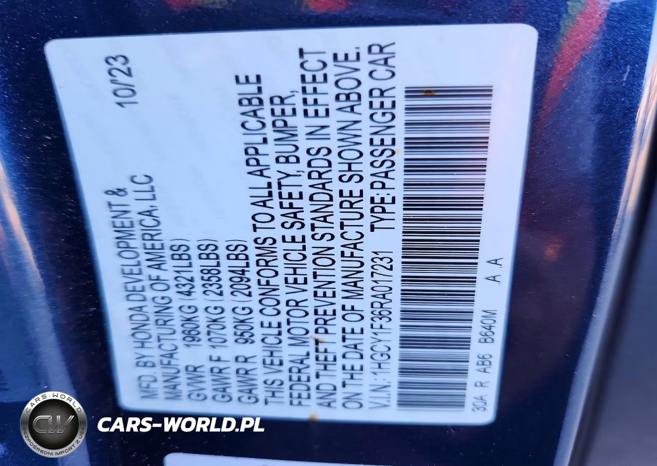 2024 Honda Accord Ex VIN:1HGCY1F36RA017231 - 12