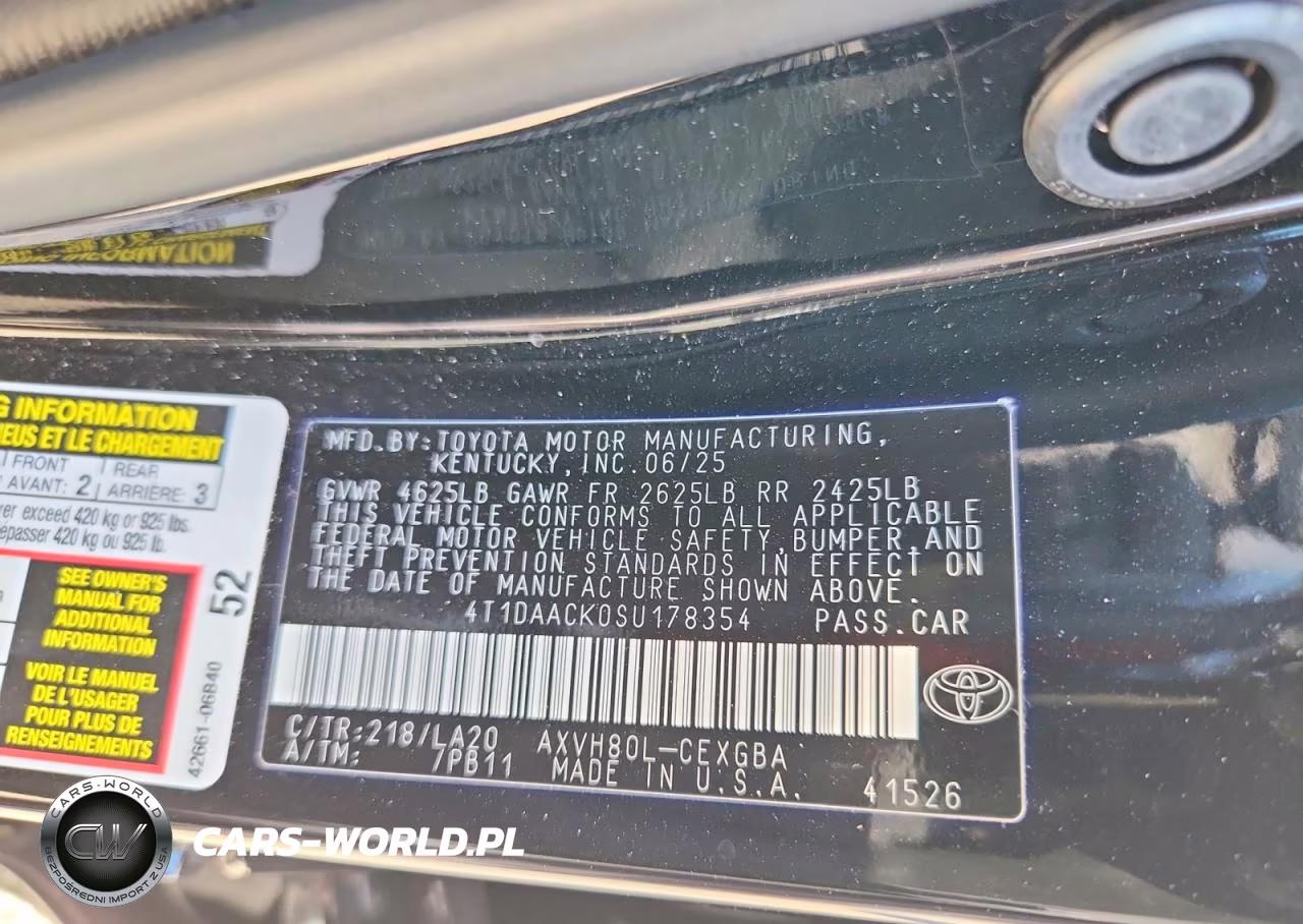 2025 Toyota Camry Xle VIN:4T1DAACK0SU178354 - 12