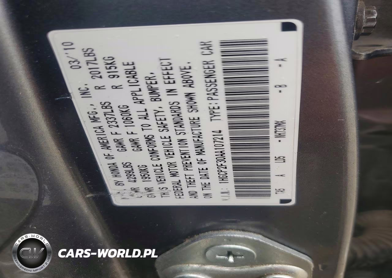 2010 Honda Accord Lx VIN:1HGCP2F30AA107214 - 12