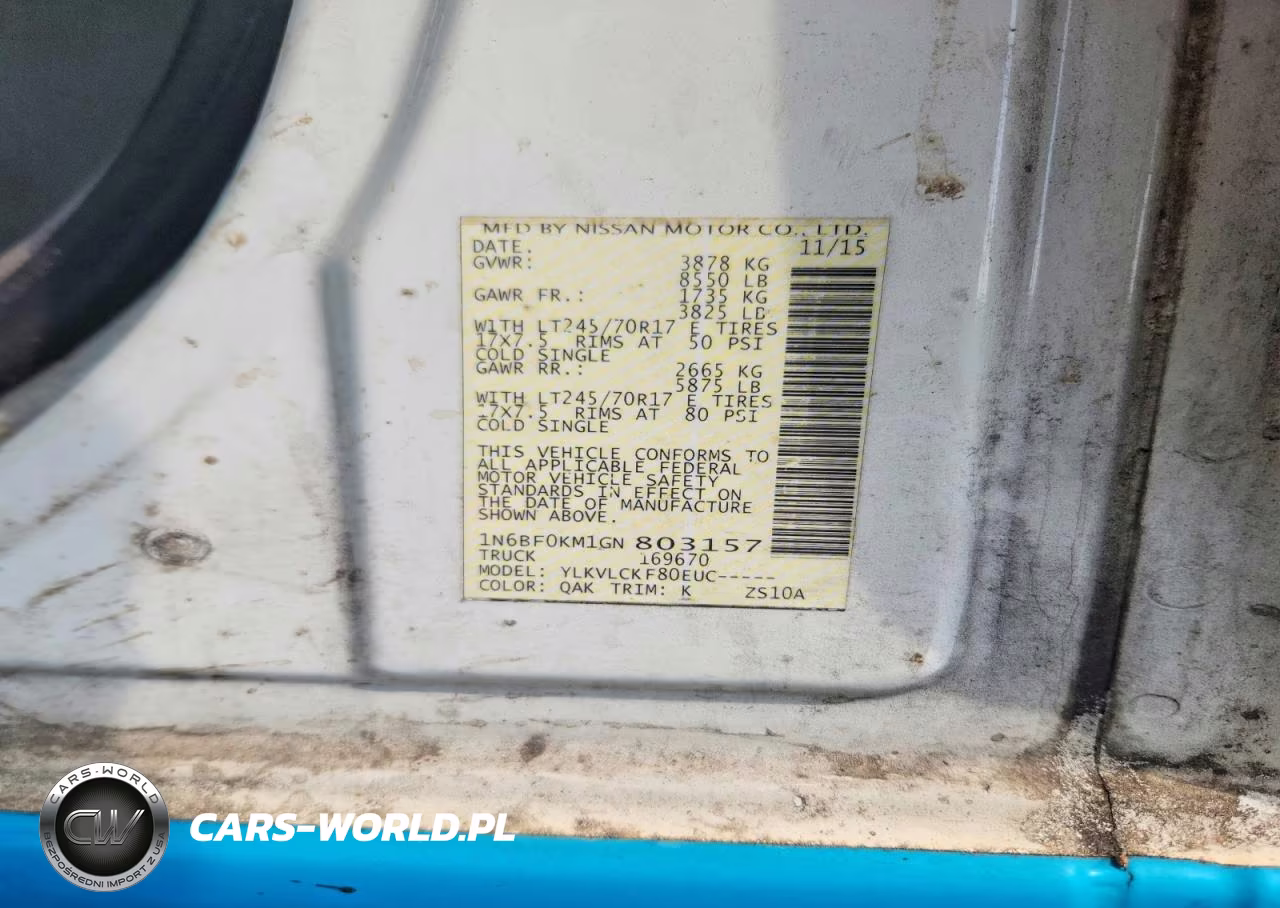 2016 Nissan Nv 1500 S VIN:1N6BF0KM1GN803157 - 13