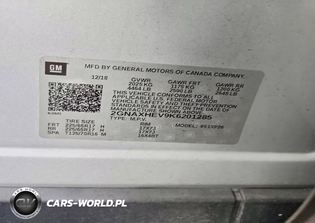 2019 Chevrolet Equinox Ls VIN:2GNAXHEV9K6201285 - 13