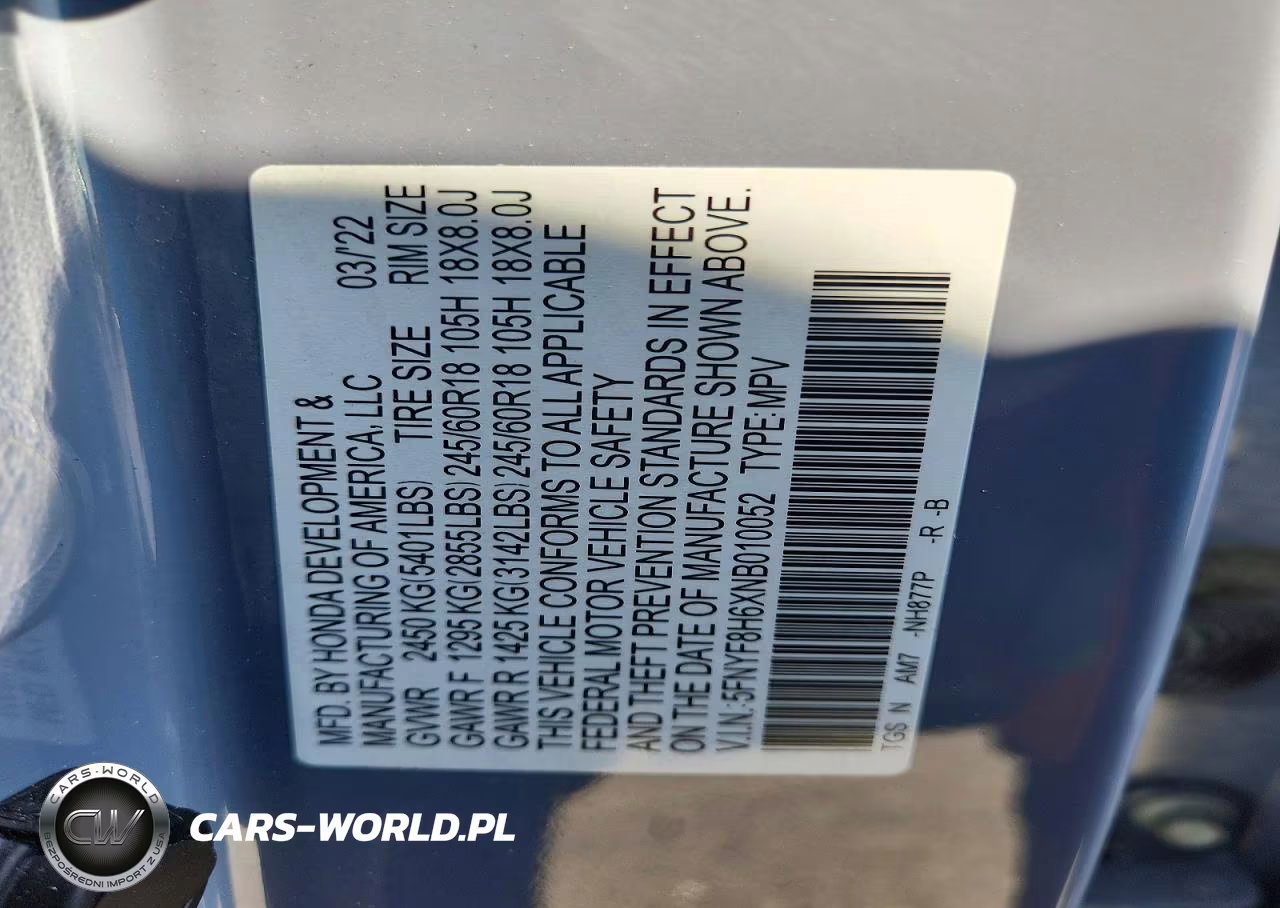 2022 Honda Passport Trail Sport VIN:5FNYF8H6XNB010052 - 13