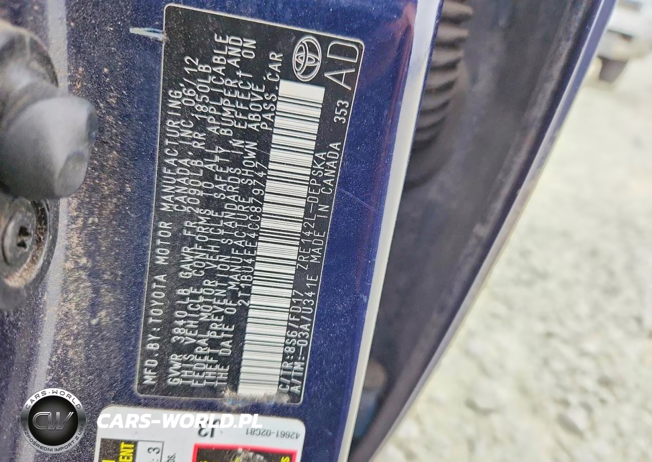 2012 Toyota Corolla S VIN:2T1BU4EE4CC879747 - 13