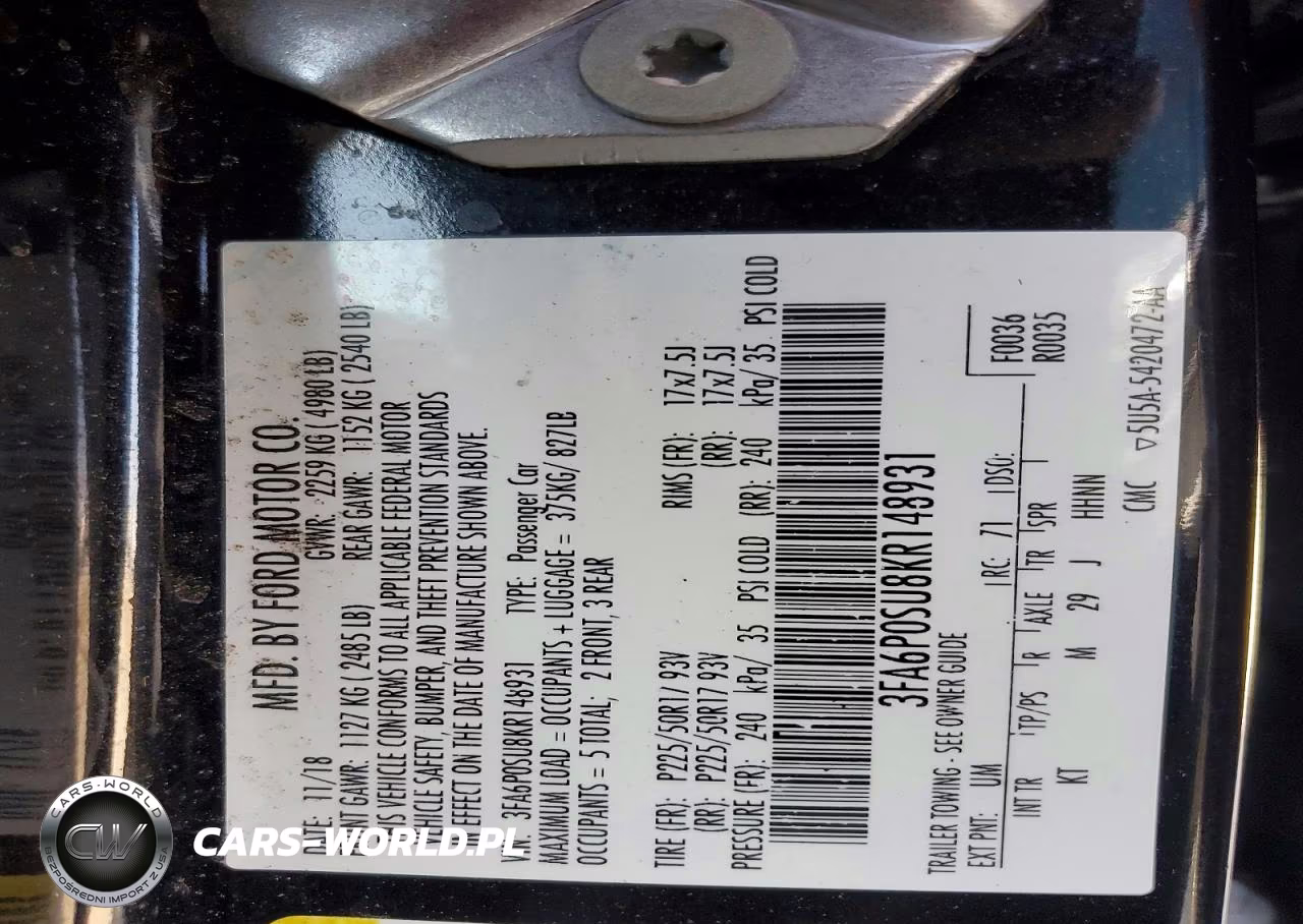 2019 Ford Fusion Titanium VIN:3FA6P0SU8KR148931 - 13