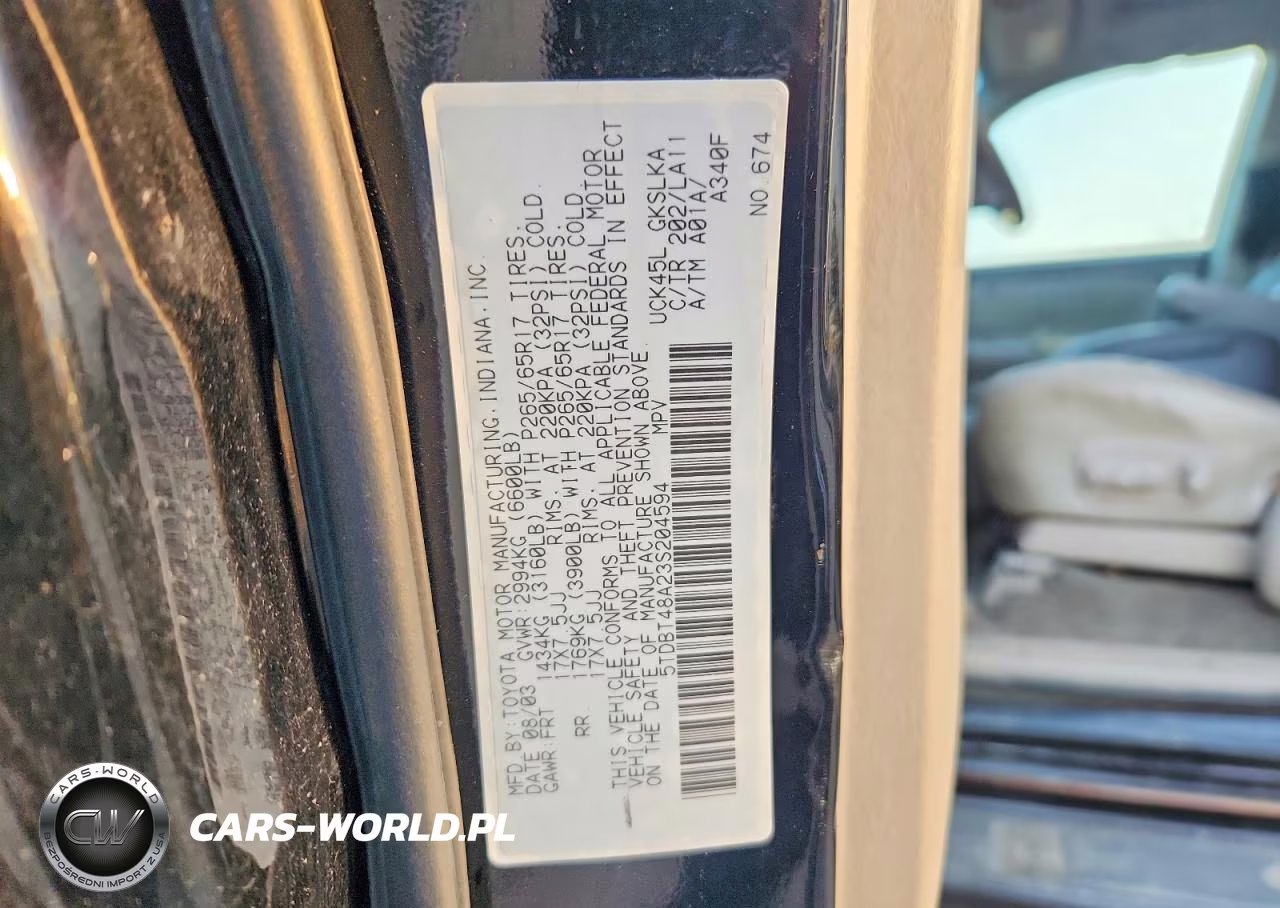 2003 Toyota Sequoia Limited VIN:5TDBT48A23S204594 - 12