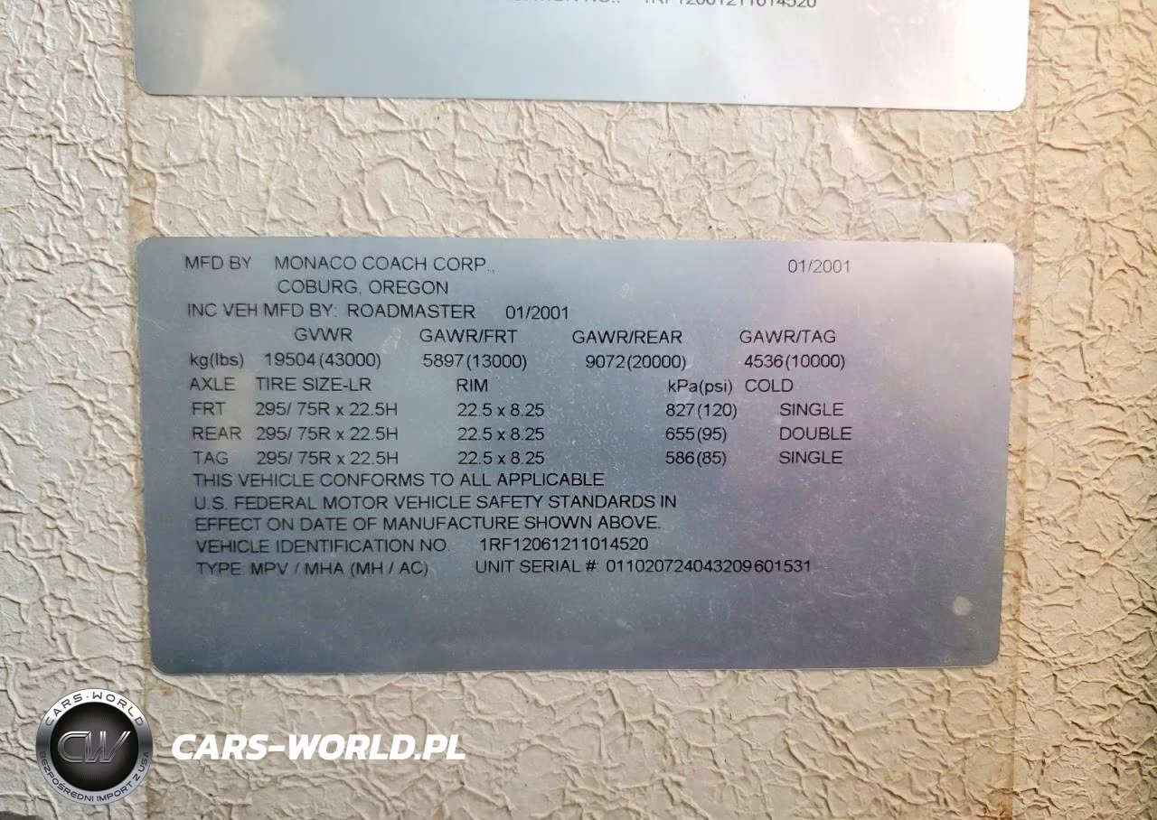 2001 Monaco Dynasty VIN:1RF12061211014520 - 10