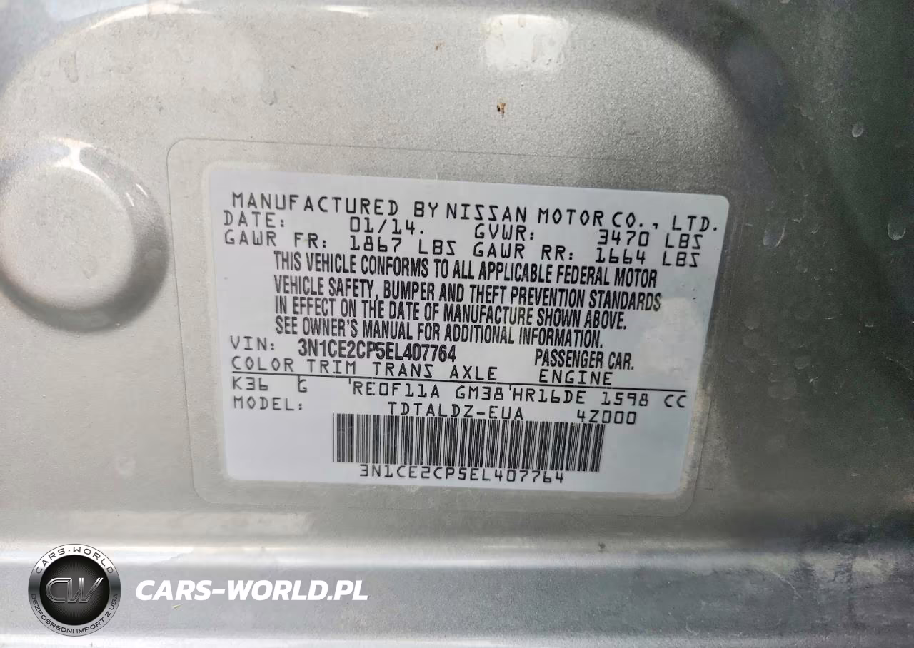 2014 Nissan Versa Note S VIN:3N1CE2CP5EL407764 - 12