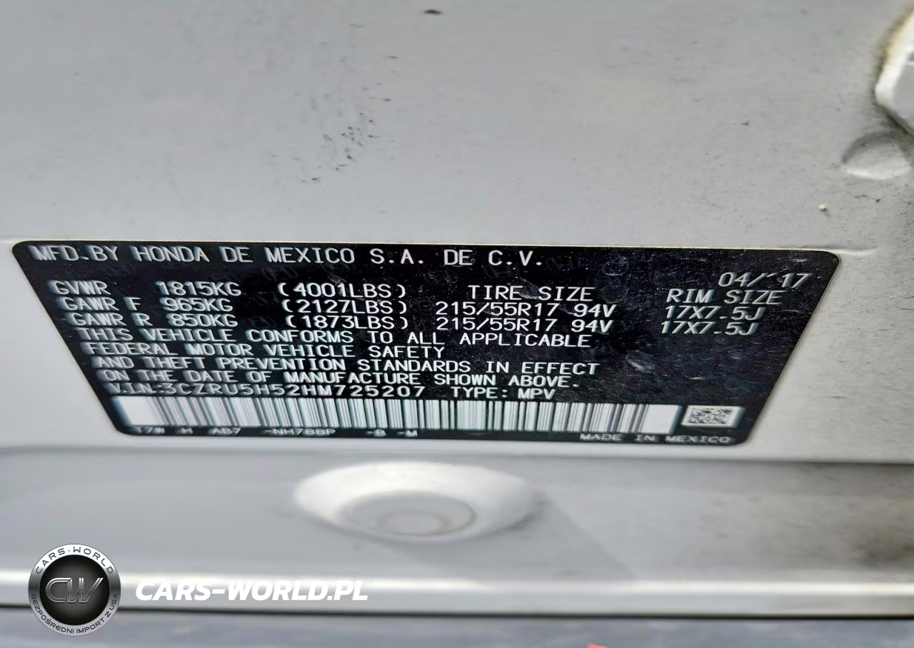 2017 Honda Hr-V Ex VIN:3CZRU5H52HM725207 - 12
