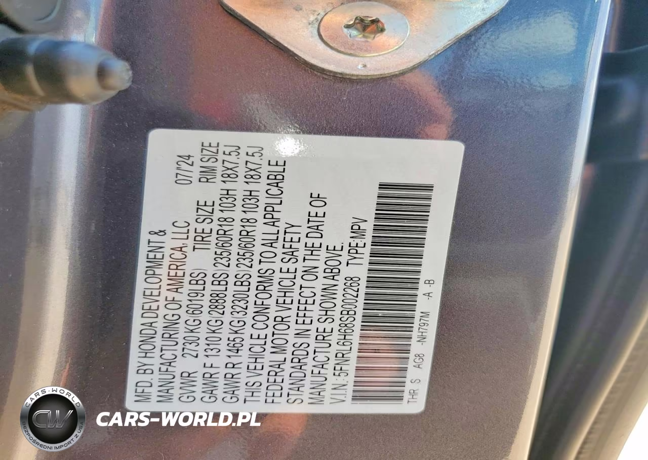 2025 Honda Odyssey Exl VIN:5FNRL6H68SB002268 - 13