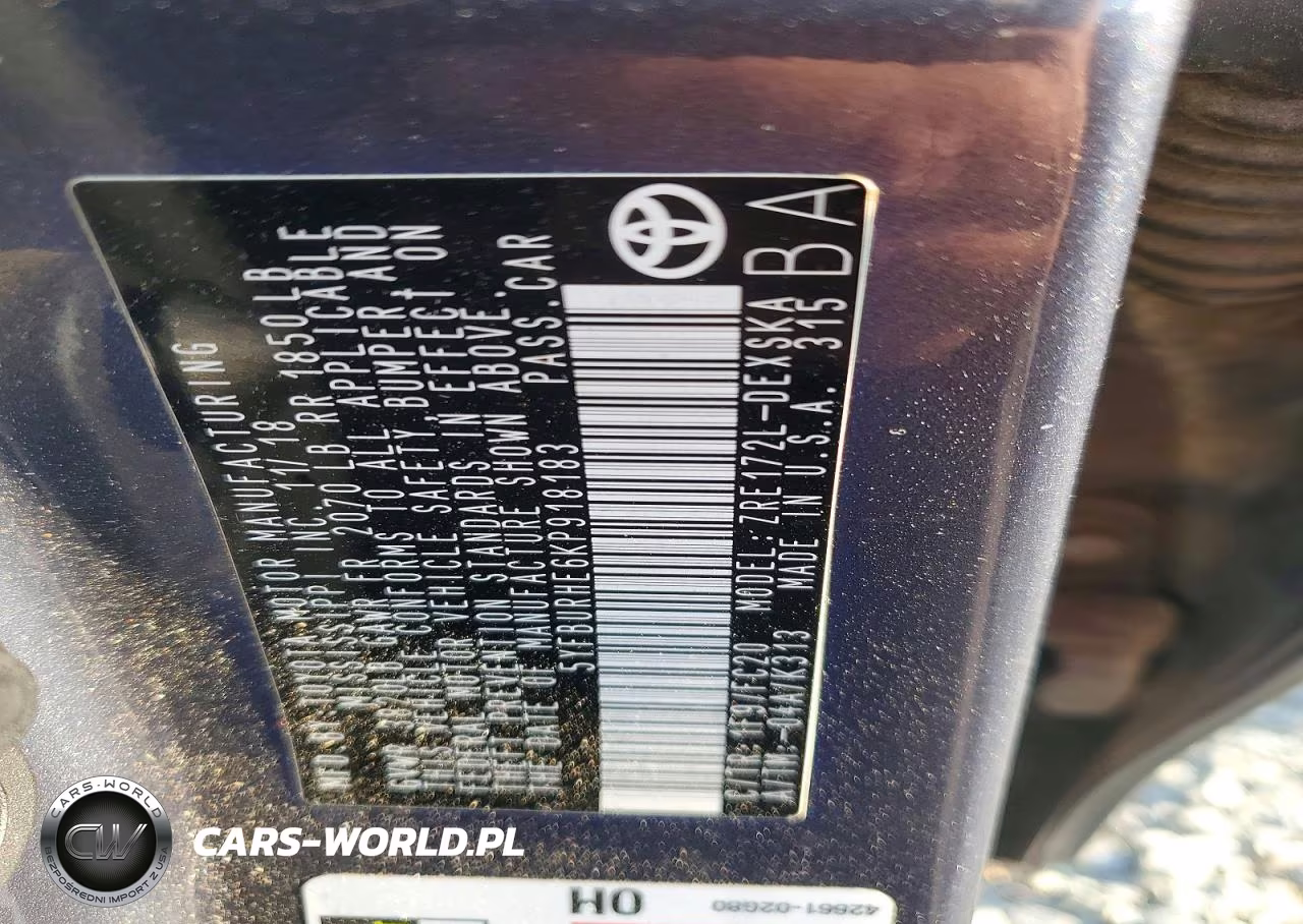 2019 Toyota Corolla Se VIN:5YFBURHE6KP918183 - 12